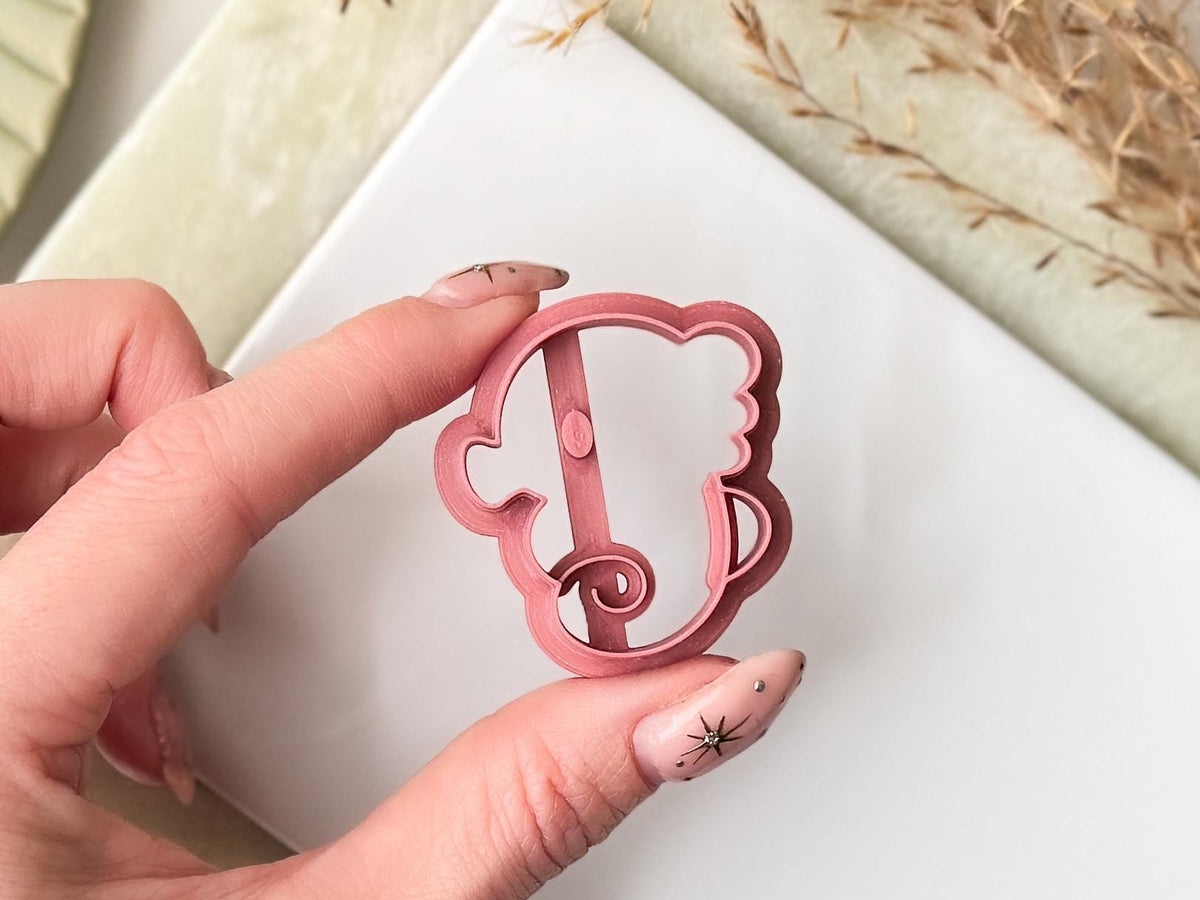 Cartoon Seahorse polymer clay cutter by Fabled Cutters, ocean earring cutter UK-made