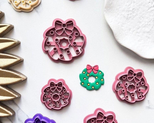 All in One Christmas Wreath Clay Cutter - Fabled Cutters