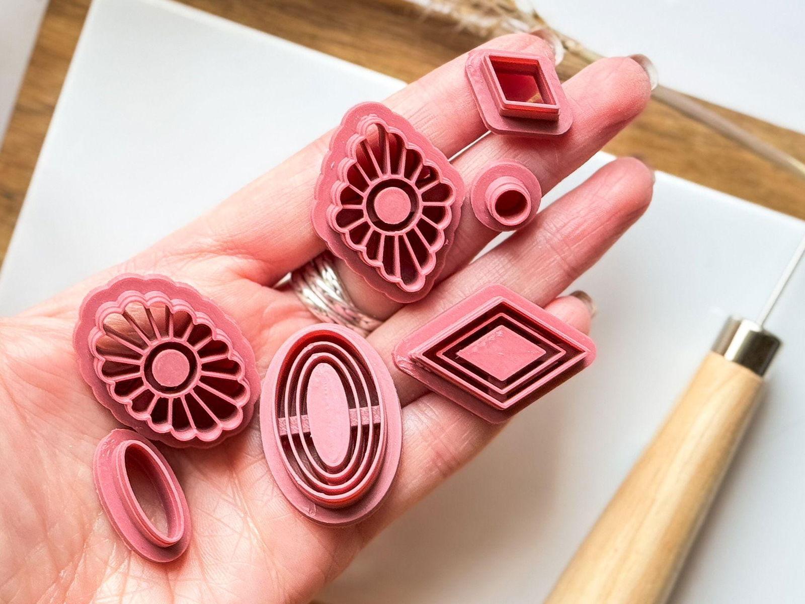 Art Deco clay cutter set of 7, inlay style - Fabled Cutters  - 