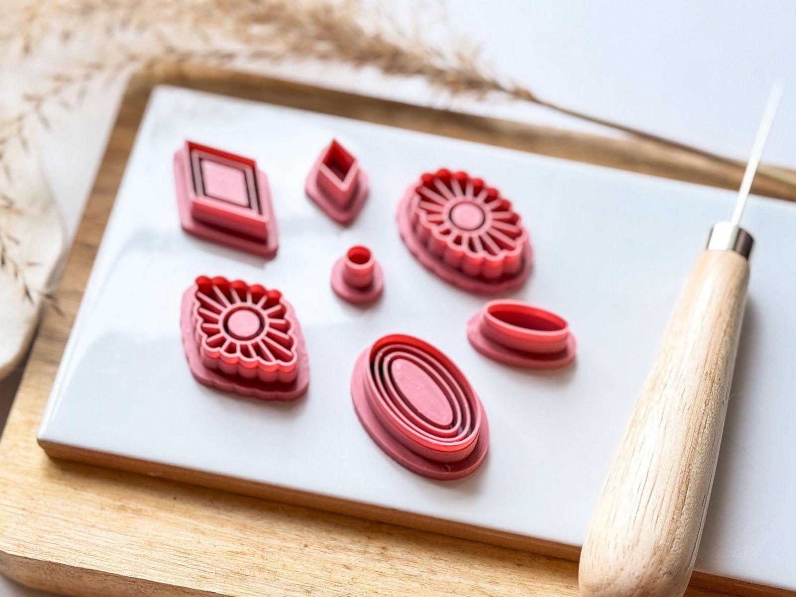 Art Deco clay cutter set of 7, inlay style - Fabled Cutters  - 