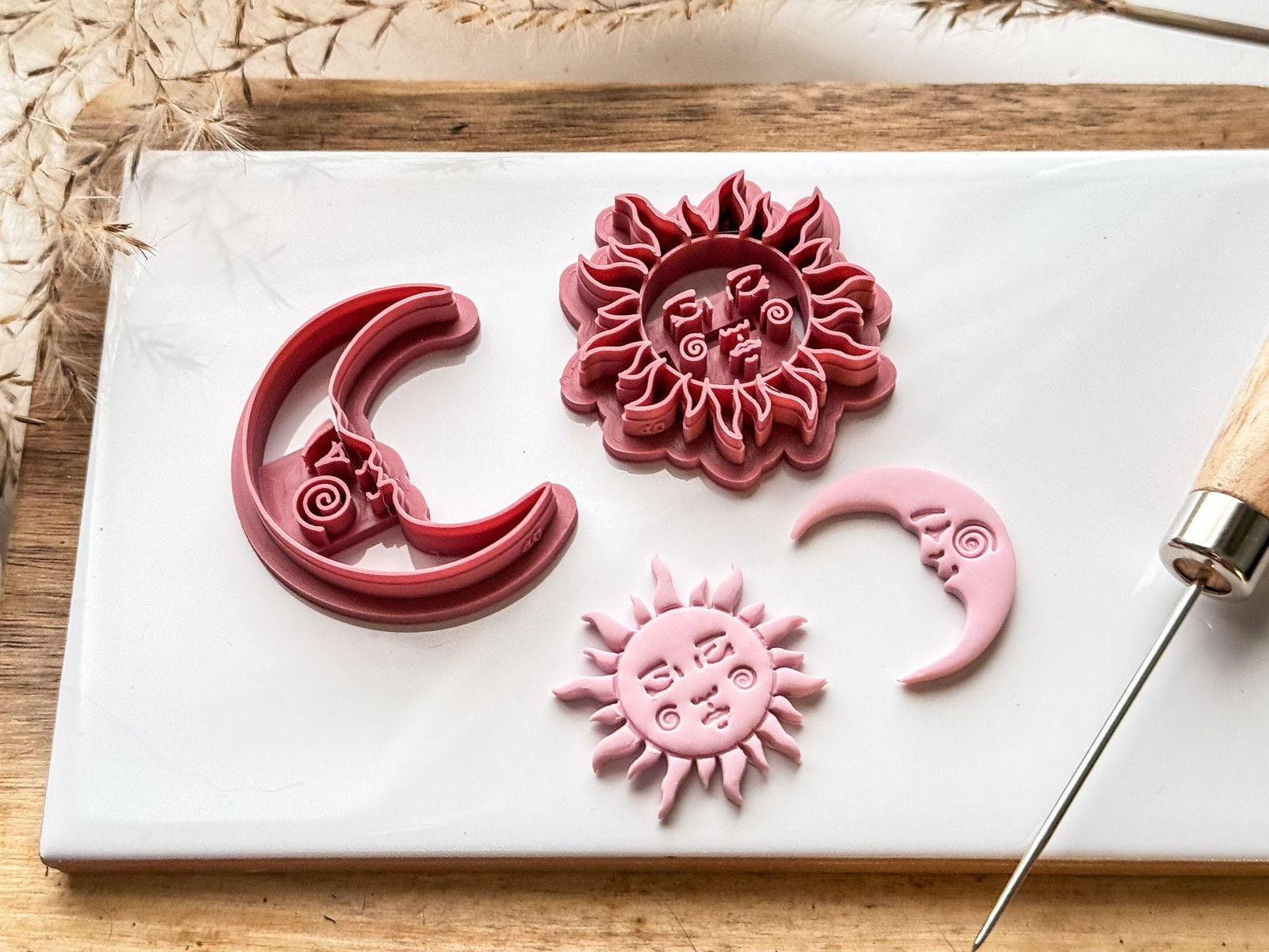Celestial Sun and Moon Clay Cutter Set - Fabled Cutters