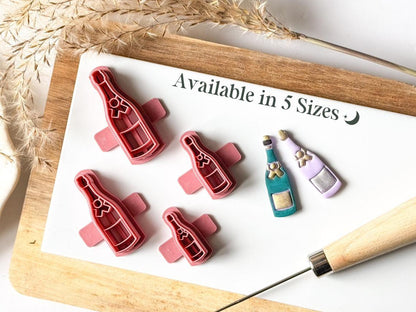 Champagne Bottle Polymer Clay Cutter - Fabled Cutters