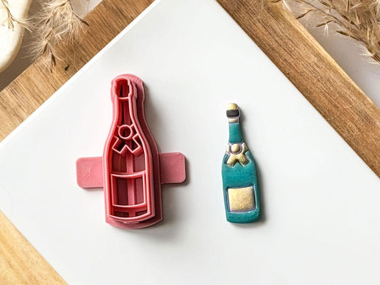 Champagne Bottle Polymer Clay Cutter - Fabled Cutters