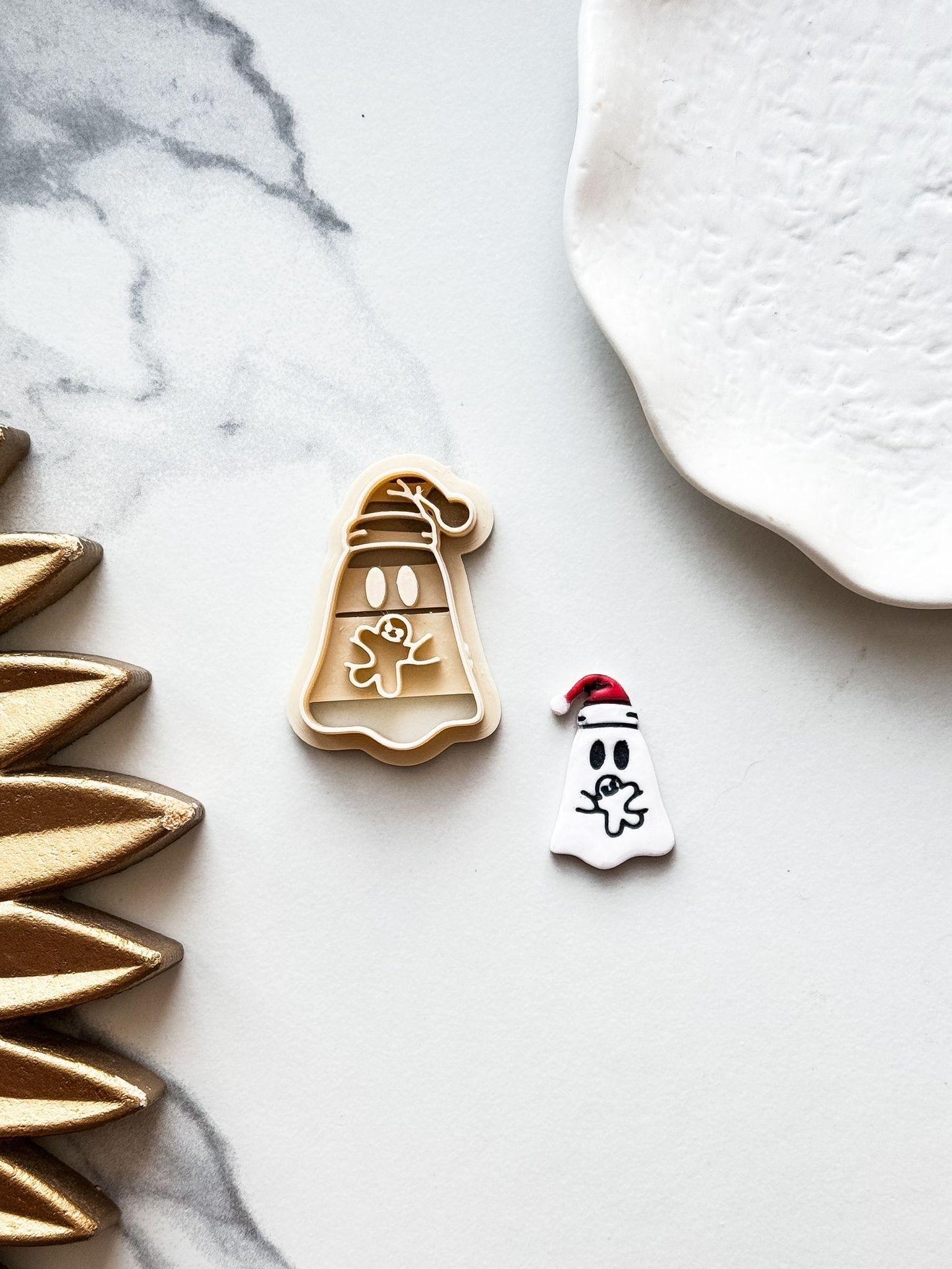 Christmas Ghost Polymer Clay Cutter - Fabled Cutters