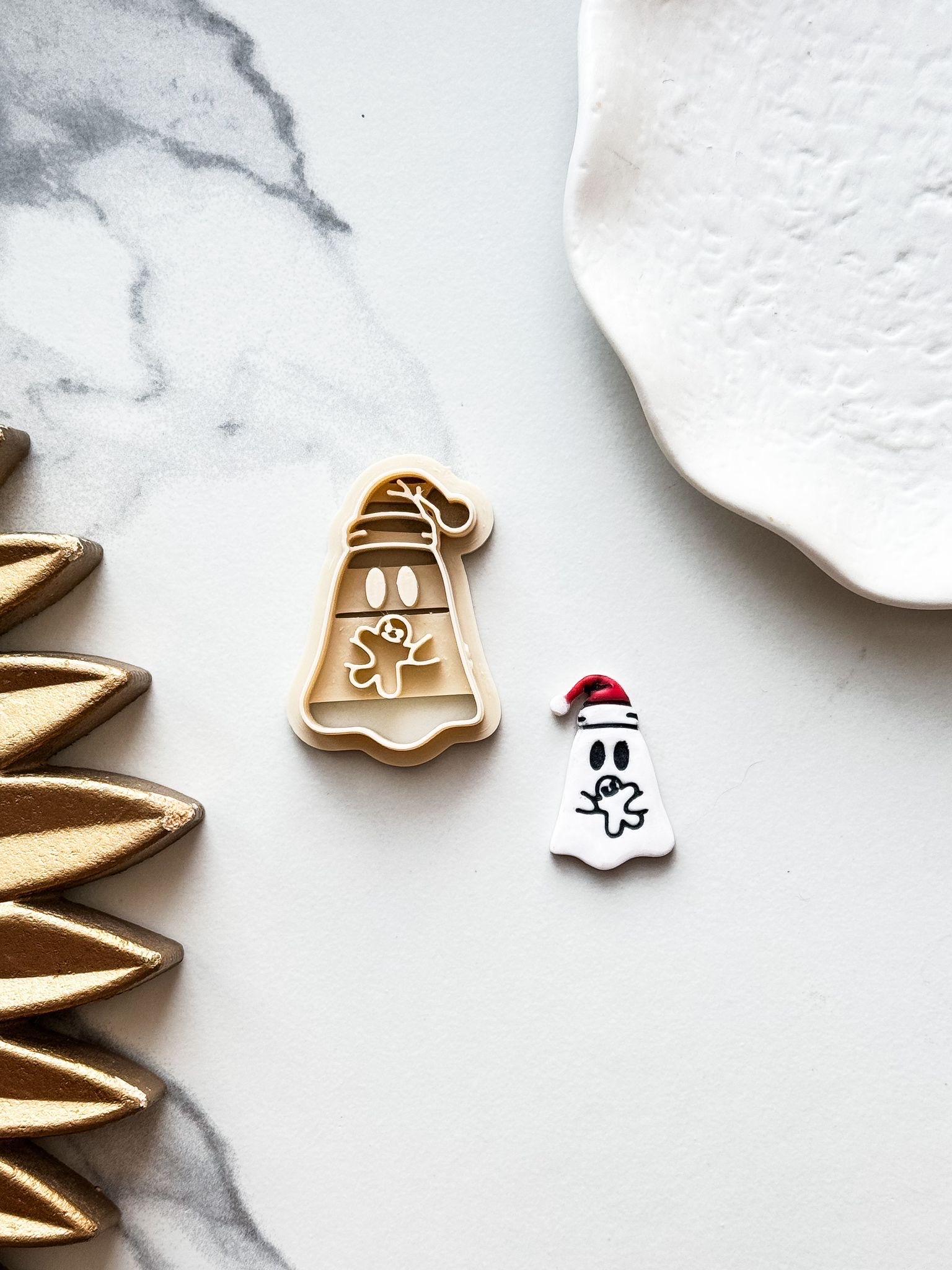 Christmas Ghost Polymer Clay Cutter - Fabled Cutters