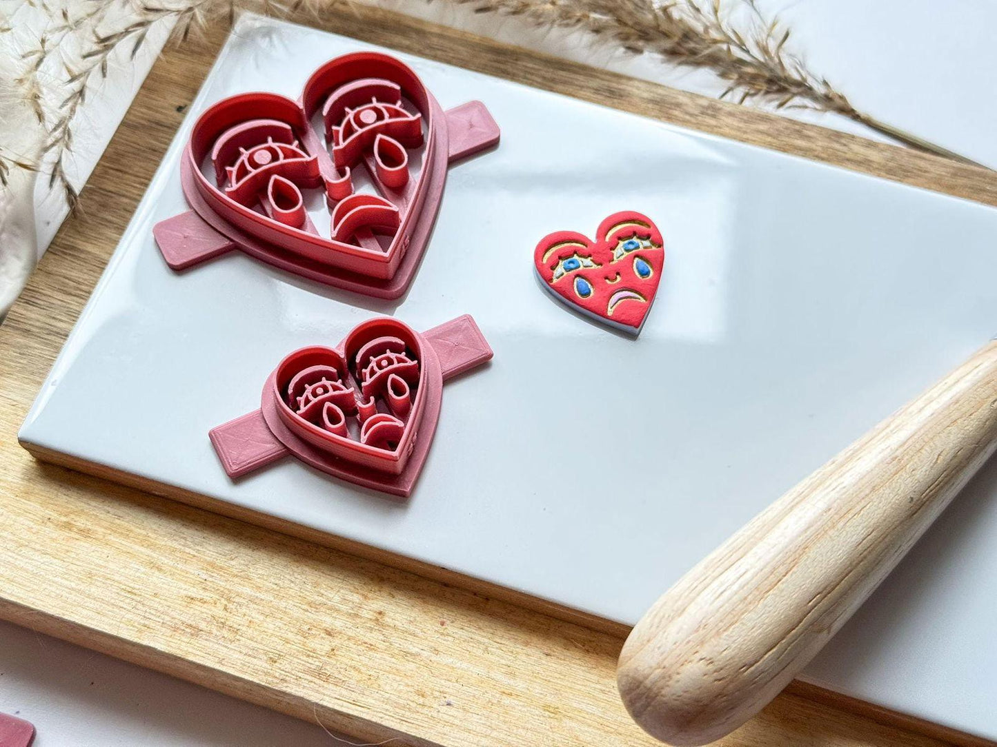 Crying Heart Polymer Clay Cutter - Imprint - Fabled Cutters