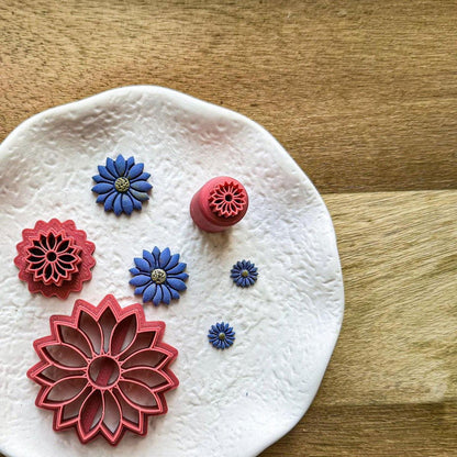 Daisy Flower Clay Cutters. Perfect for clay earring and decoration making. Unique cutter design. 7 sizes available. UK Made. - Fabled Cutters