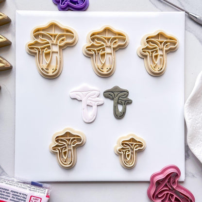 Double Mushroom Polymer Clay Cutter - Fabled Cutters