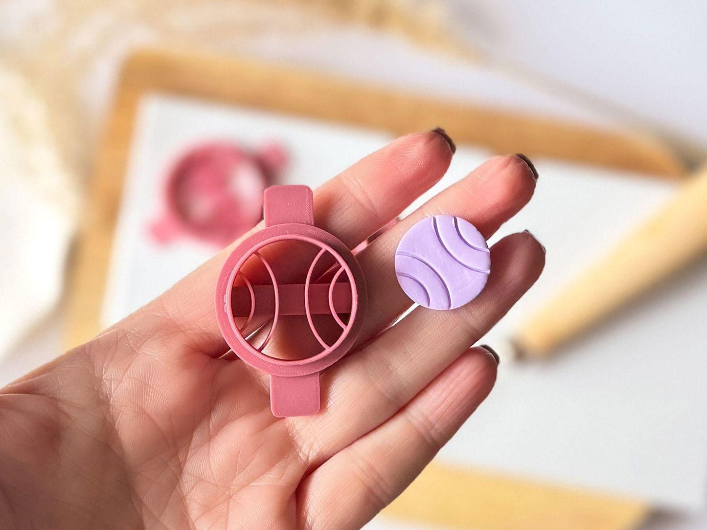 Embossed Circle Polymer Clay Cutters - Fabled Cutters