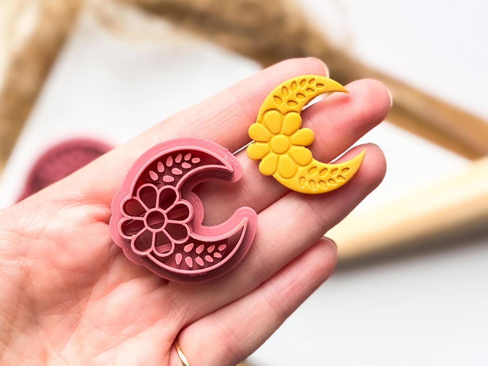 Floral Crescent Moon Clay Cutter - Fabled Cutters