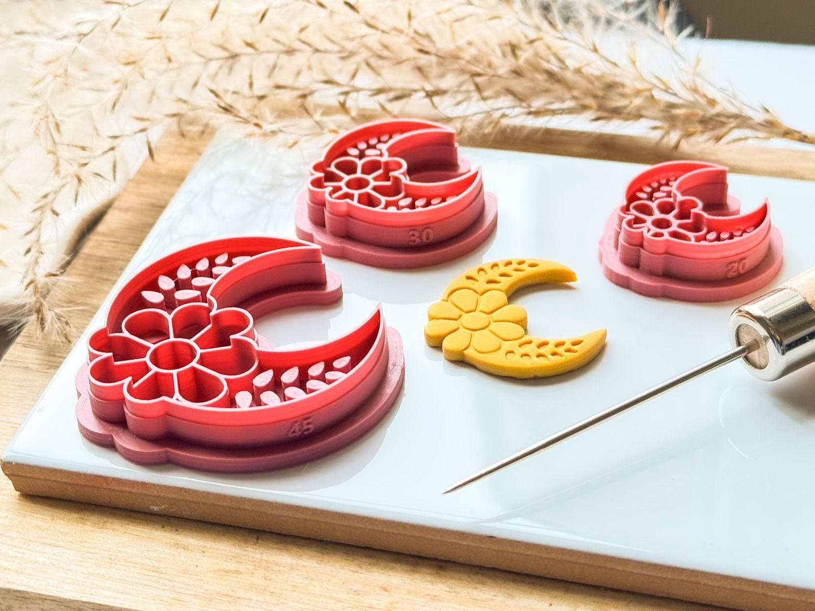 Floral Crescent Moon Clay Cutter - Fabled Cutters