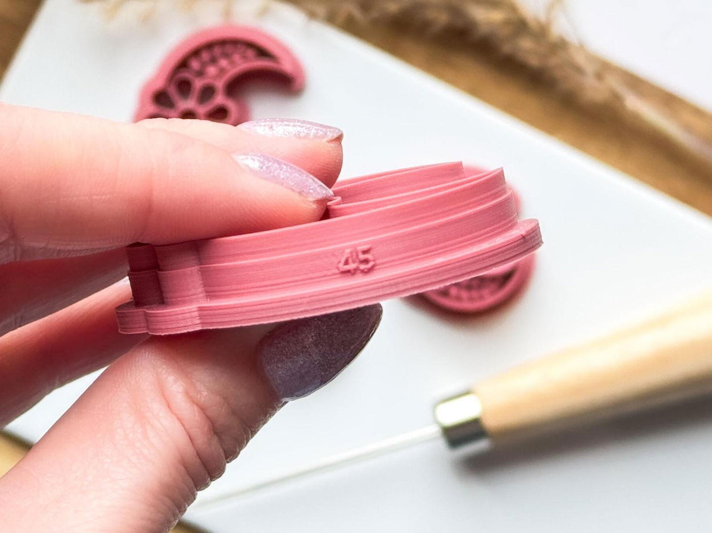 Floral Crescent Moon Clay Cutter - Fabled Cutters