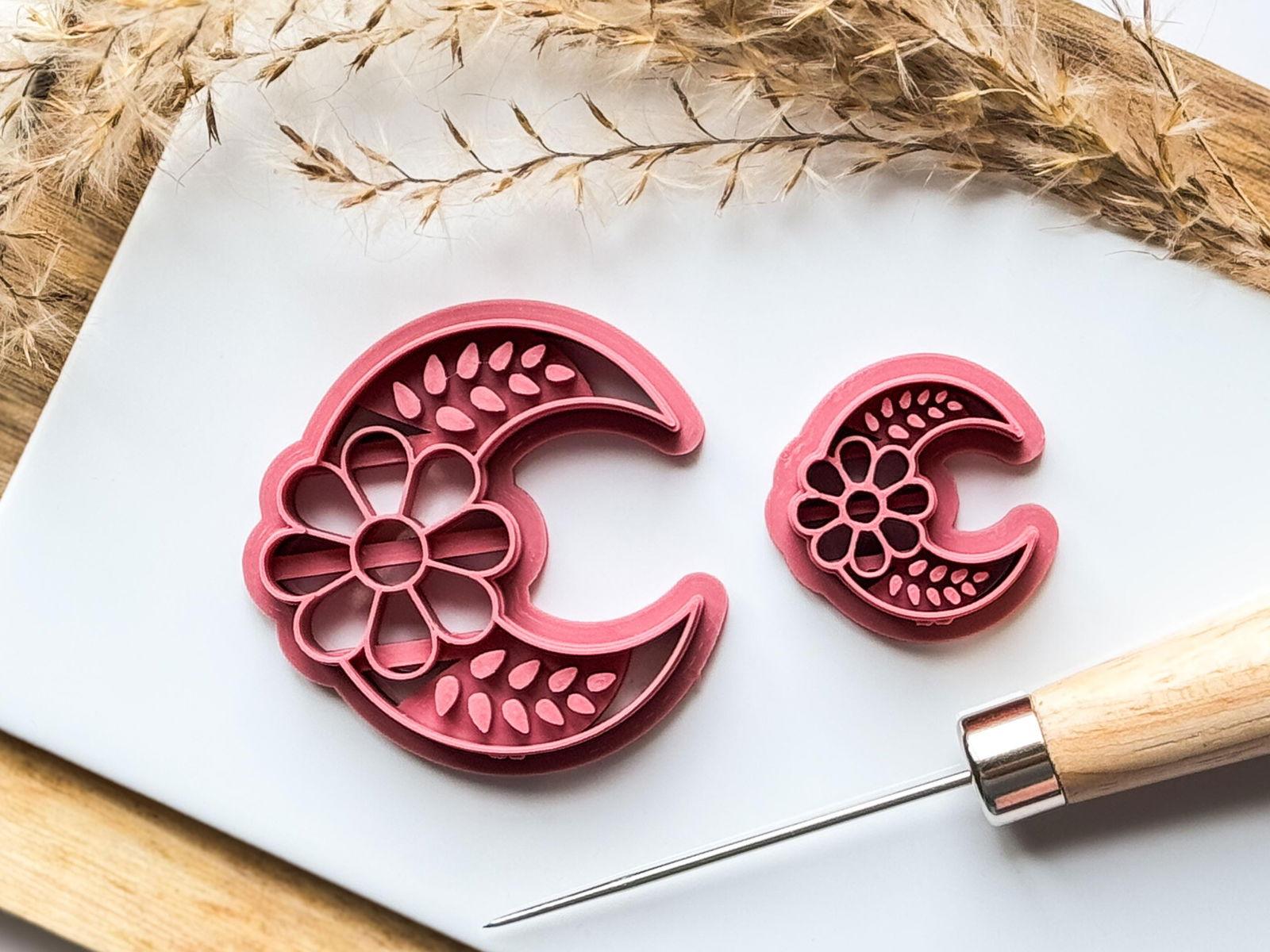 Floral Crescent Moon Clay Cutter - Fabled Cutters
