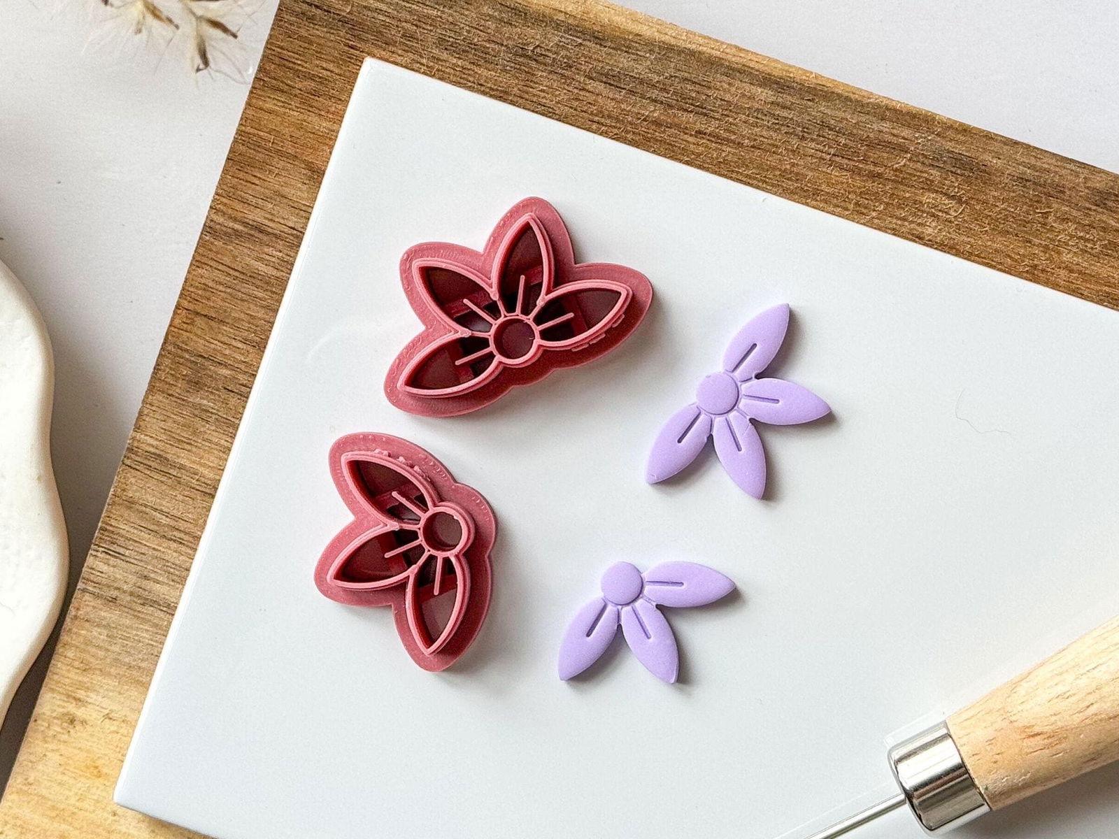 Flower polymer clay cutter set - Fabled Cutters