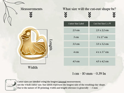 Ghost Duck Clay Cutterr measurement guide  