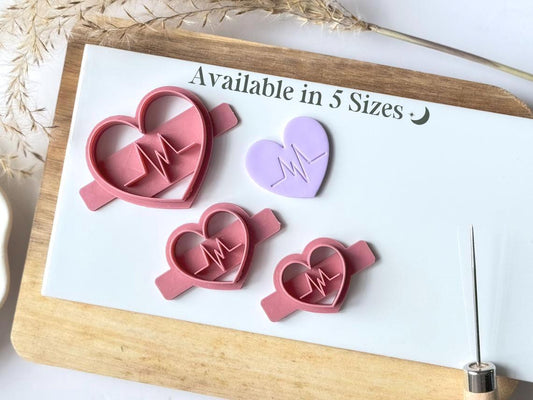 Heartbeat Polymer Clay Cutter - Imprint - Fabled Cutters
