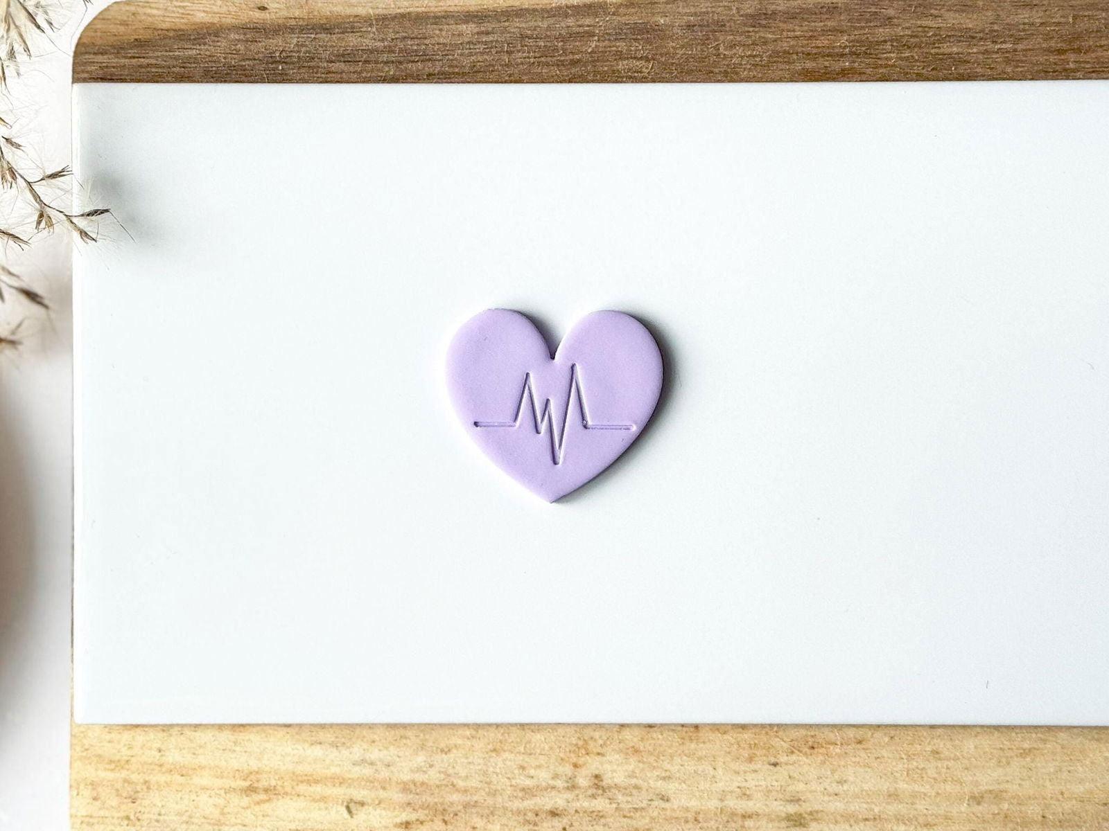 Heartbeat Polymer Clay Cutter - Imprint - Fabled Cutters