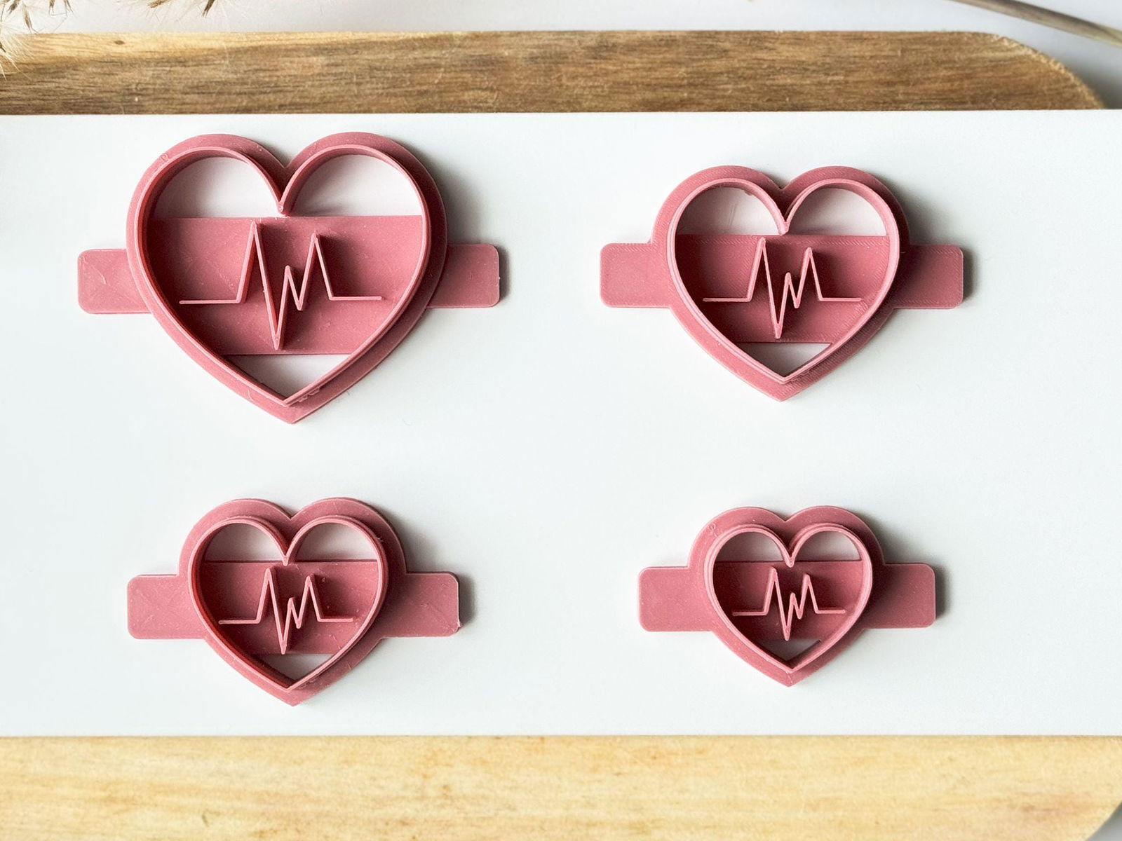 Heartbeat Polymer Clay Cutter - Imprint - Fabled Cutters