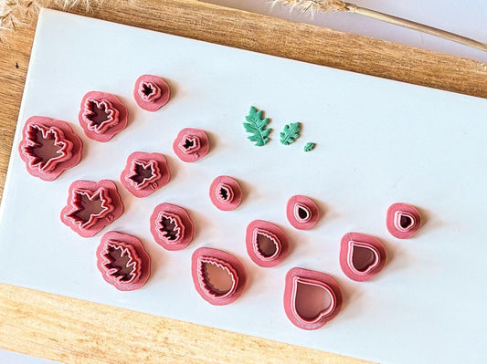 Micro Leaf Clay Cutters, set of 18 - Fabled Cutters