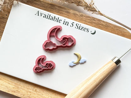 Moon and Cloud Polymer Clay Cutter - Fabled Cutters