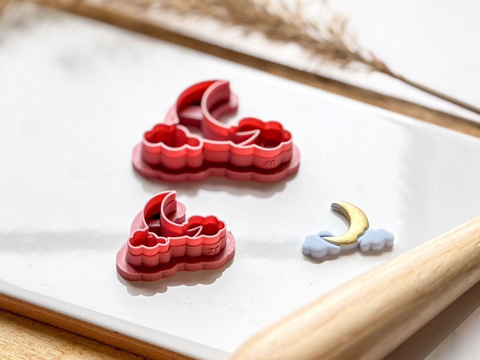 Moon and Cloud Polymer Clay Cutter - Fabled Cutters