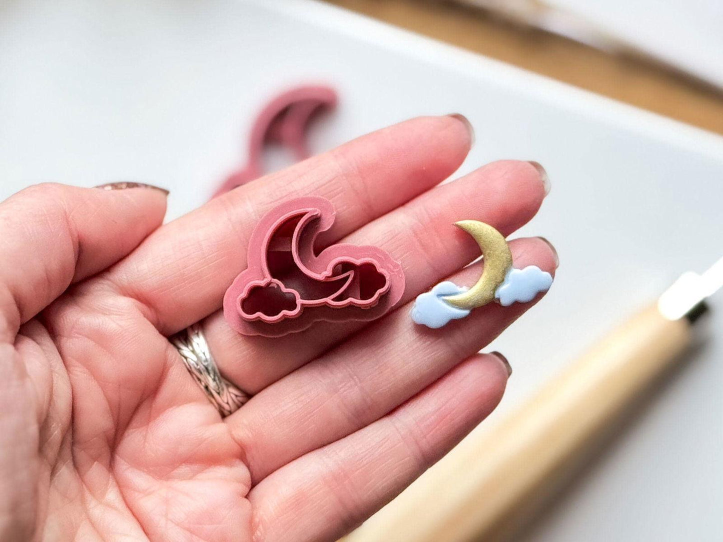 Moon and Cloud Polymer Clay Cutter - Fabled Cutters