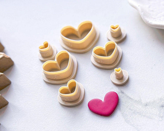 Organic heart shaped clay cutters - Fabled Cutters