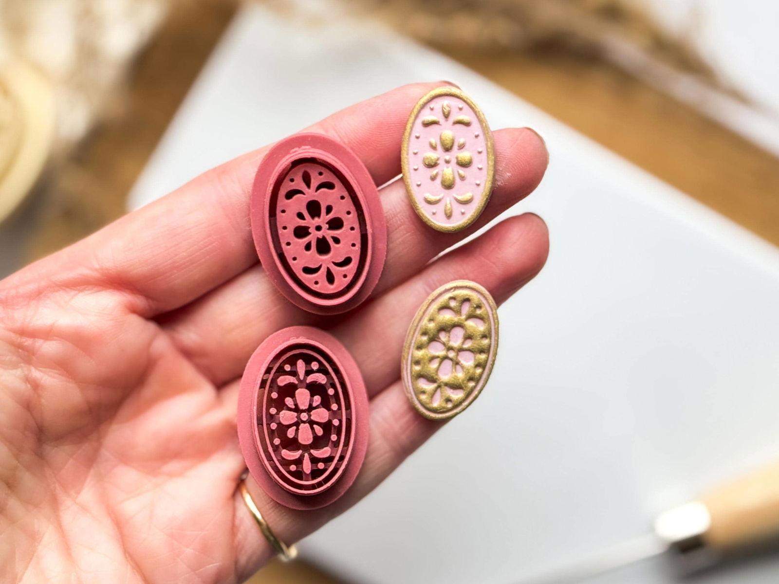 Oval Floral Clay Cutters x 2 - Fabled Cutters