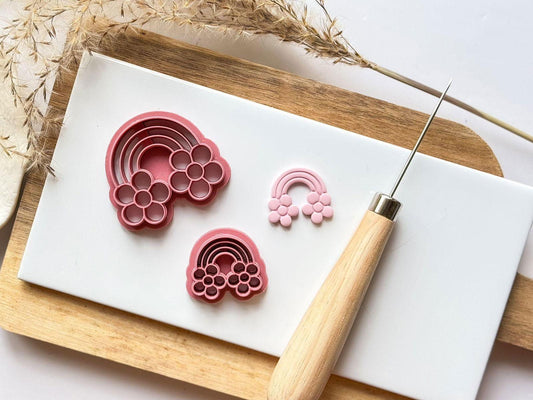 Rainbow and Flower Clay Cutter - Fabled Cutters