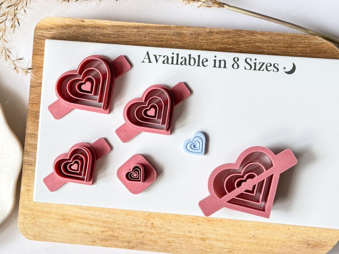 Repeating Heart Polymer Clay Cutter - Imprint - Fabled Cutters