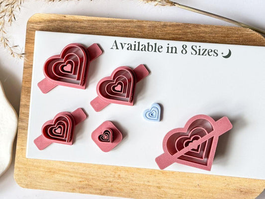 Repeating Heart Polymer Clay Cutter - Imprint - Fabled Cutters