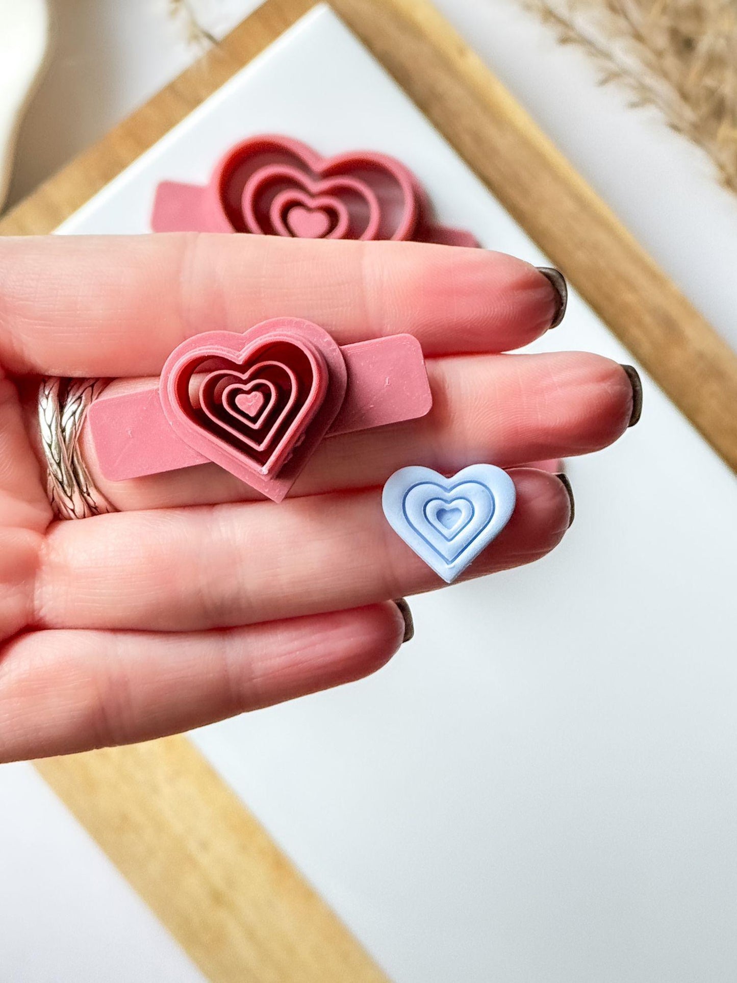 Repeating Heart Polymer Clay Cutter - Imprint - Fabled Cutters