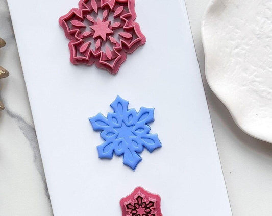Snowflake Clay Cutter, Debossed shape B - Fabled Cutters