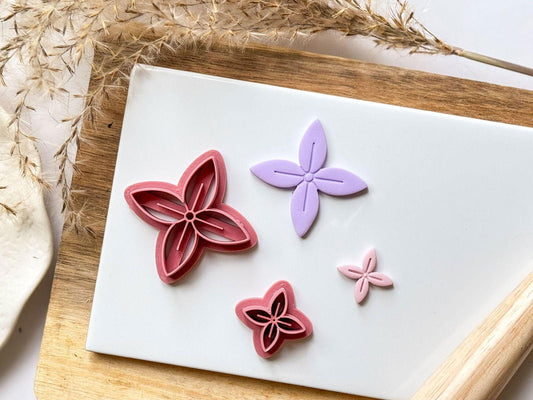 Violet 4 Petal Flower Polymer Clay Cutter - Fabled Cutters