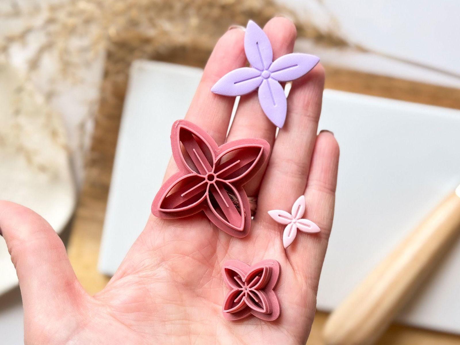 Violet 4 Petal Flower Polymer Clay Cutter - Fabled Cutters