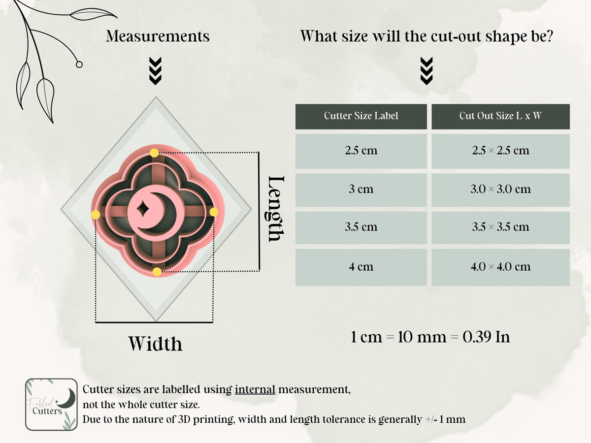 Celestial Medallion Clay Cutter, Moon & Star Design, 2.5 - 4 cm Options-Celestial Cutters