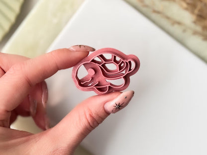 Sea Turtle imprint cutter in pink, fondant and polymer clay compatible
