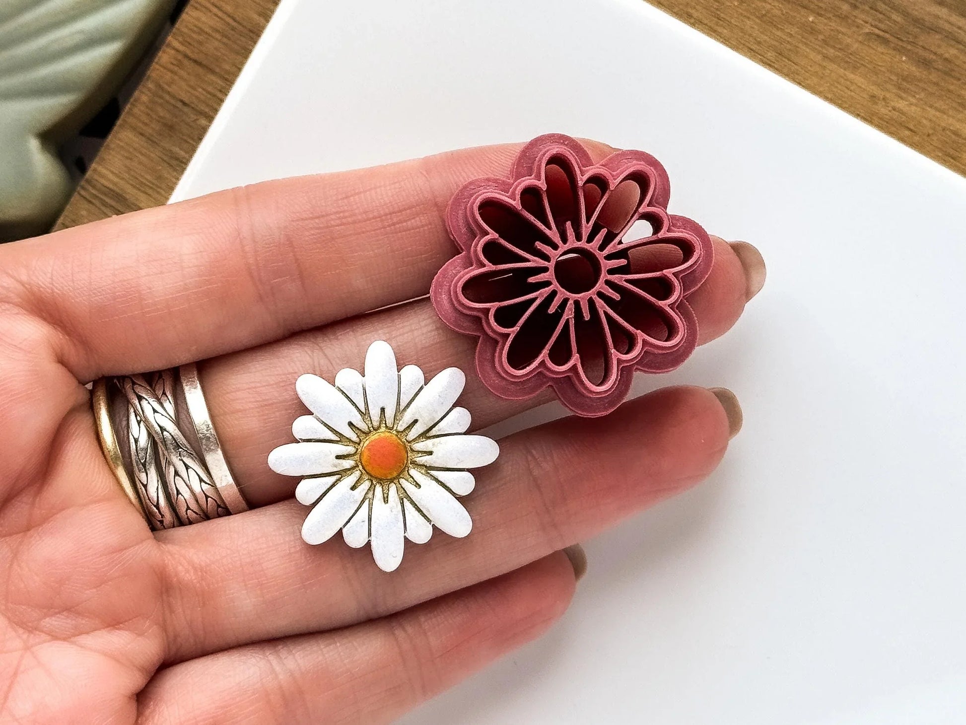 Daisy Flower Clay Cutter, detailed cutter for polymer clay and silver clay crafts, UK made-Floral Clay Cutters