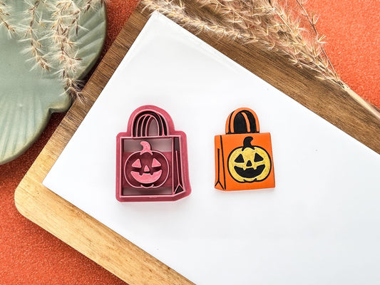 Halloween Clay Cutter Trick or Treat Bag, halloween themed cutter polymer clay and silver clay, UK made-Halloween / Goth Cutters
