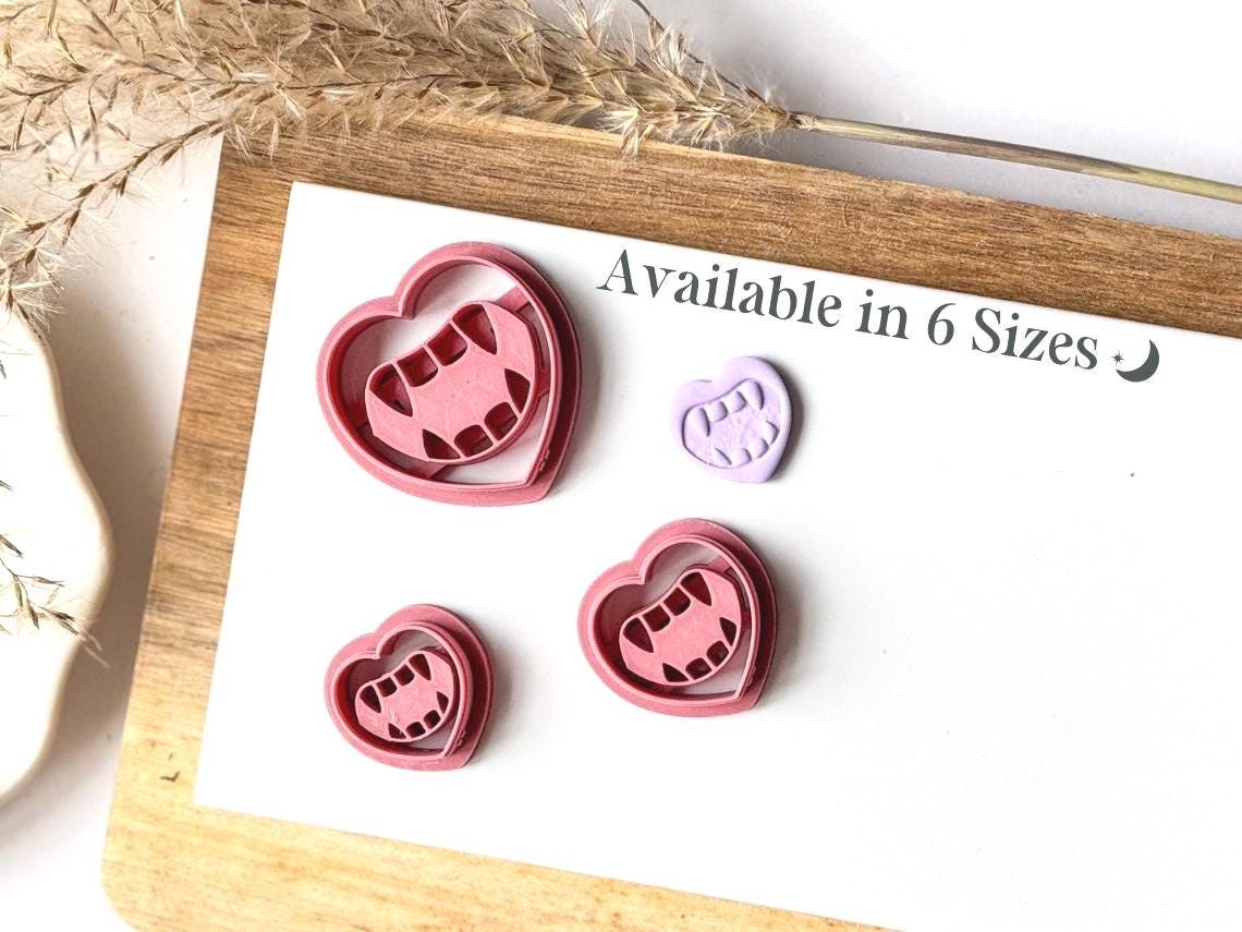 Gothic valentines vampire heart lip clay cutters