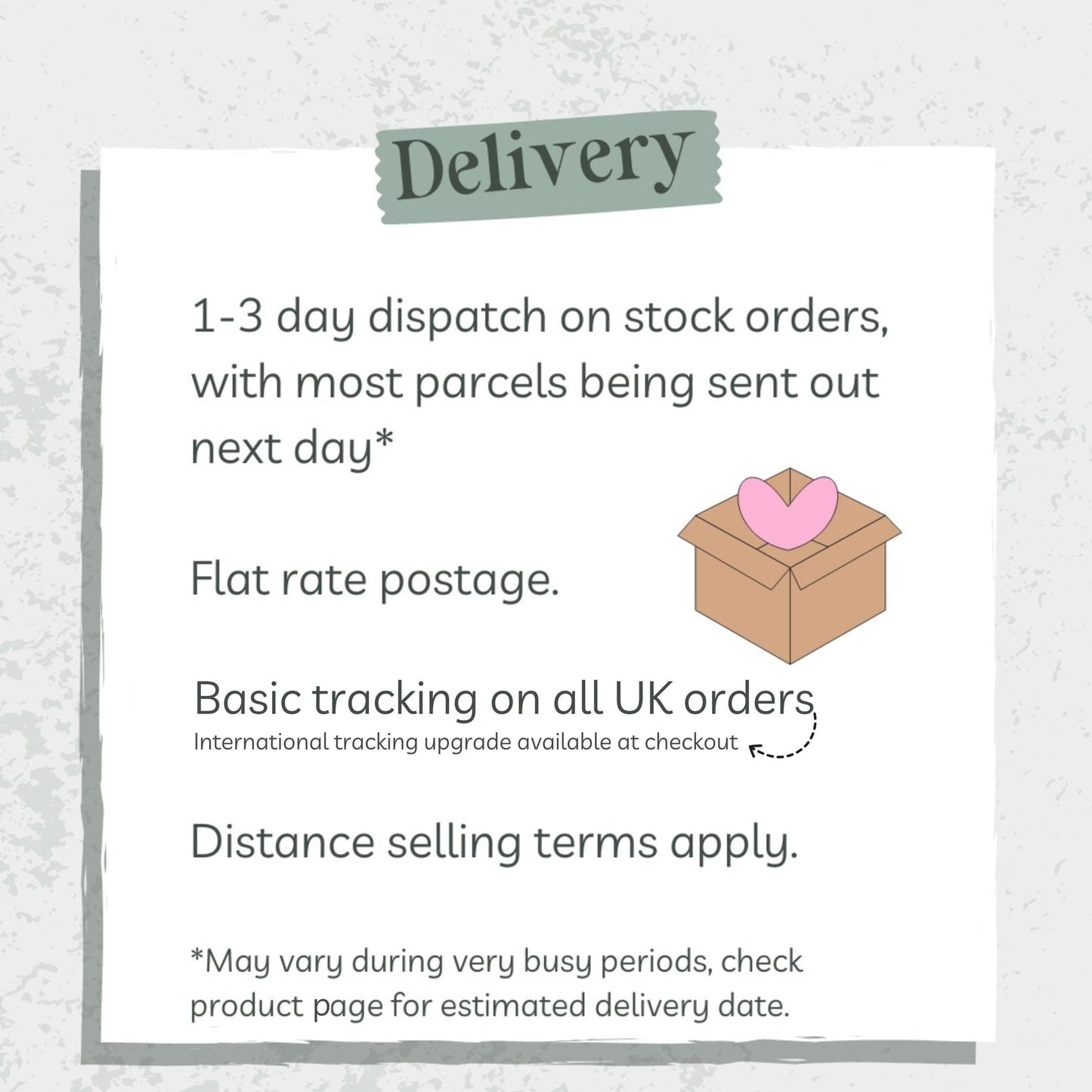 Fabled Cutters Delivery Information