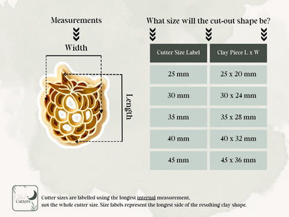 Raspberry clay cutter measurement guide