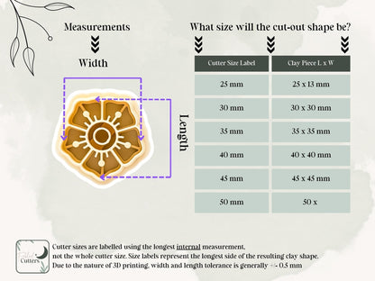 Flower tattoo style cutter mesurement guide