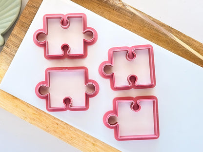 Jigsaw puzzle piece clay cutter set