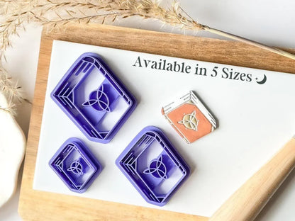 Gothic spell book polymer clay cutter