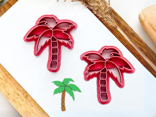 Palm Tree Clay Cutter Mirrored Set, summer cutter for polymer clay, tropical clay cutter, palm tree clay stamp, UK made-Summer Cutters