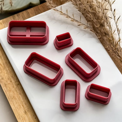 Rounded Rectangle Clay Cutter, classic geometric shaped cutter for clay, simple rectangle clay cutter, narrow rectangle cutter, UK made!-Basic Cutters