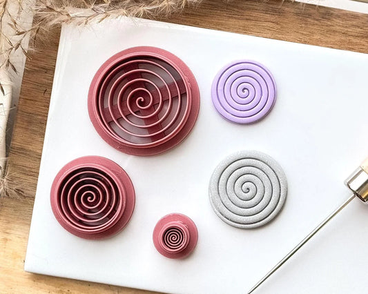 Spiral shaped clay cutter for polymer clay projects and fondant decoration,