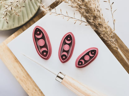 Moon phase oval clay cutter for making clay jewellery