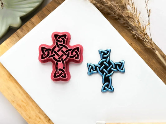 Celtic cross shaped clay cutter